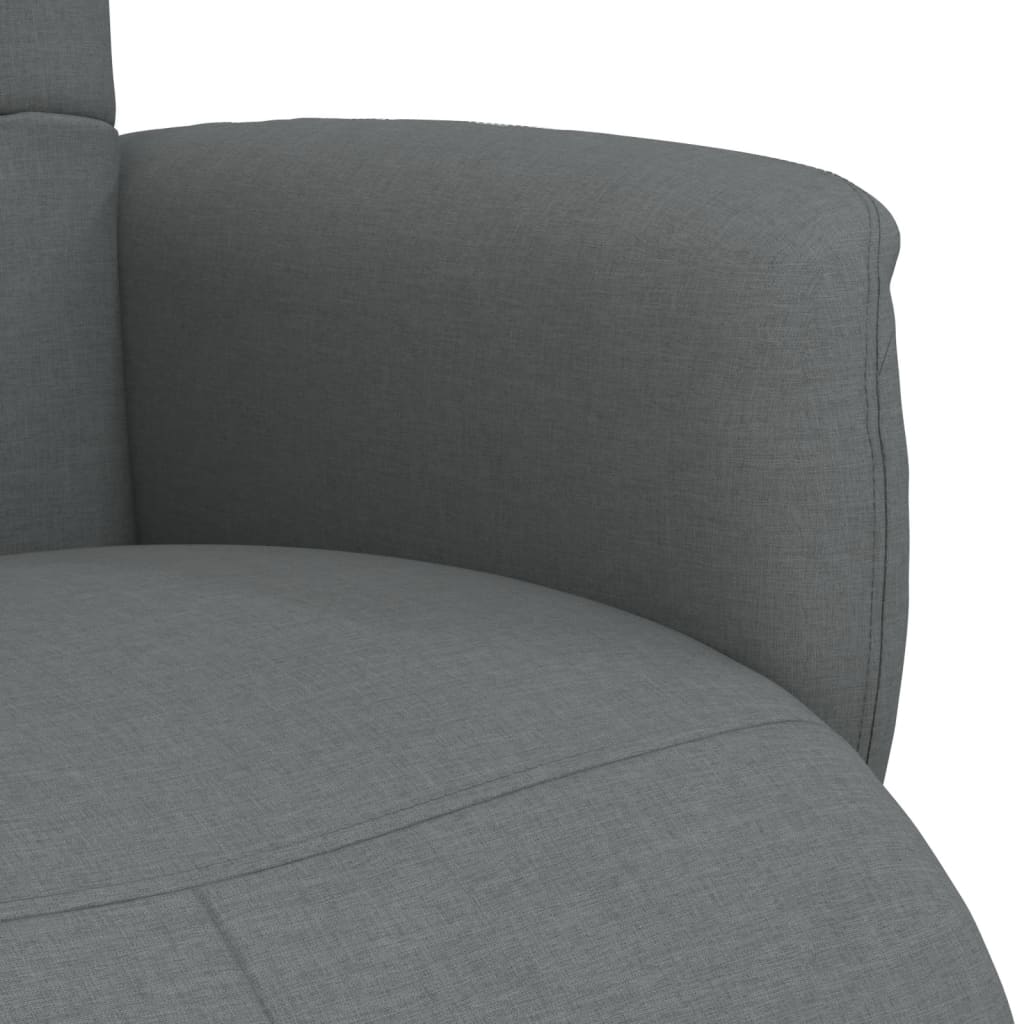 vidaXL Fotoliu rabatabil cu suport de picioare, gri închis, textil vidaXL Fotoliu rabatabil cu suport de picioare, gri închis, textil