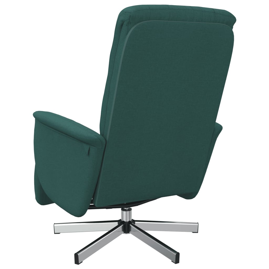 vidaXL Fotoliu rabatabil cu suport de picioare, verde închis, textil