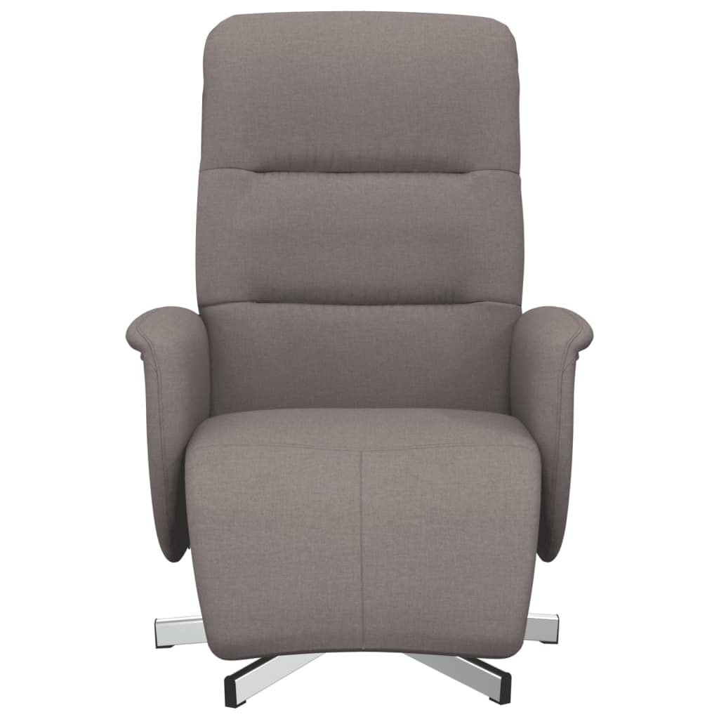 vidaXL Fotoliu rabatabil cu suport de picioare, gri taupe, textil vidaXL Fotoliu rabatabil cu suport de picioare, gri taupe, textil