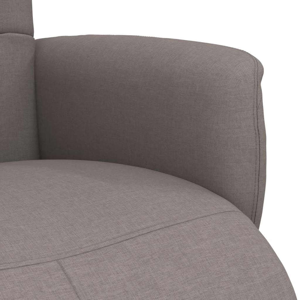 vidaXL Fotoliu rabatabil cu suport de picioare, gri taupe, textil vidaXL Fotoliu rabatabil cu suport de picioare, gri taupe, textil