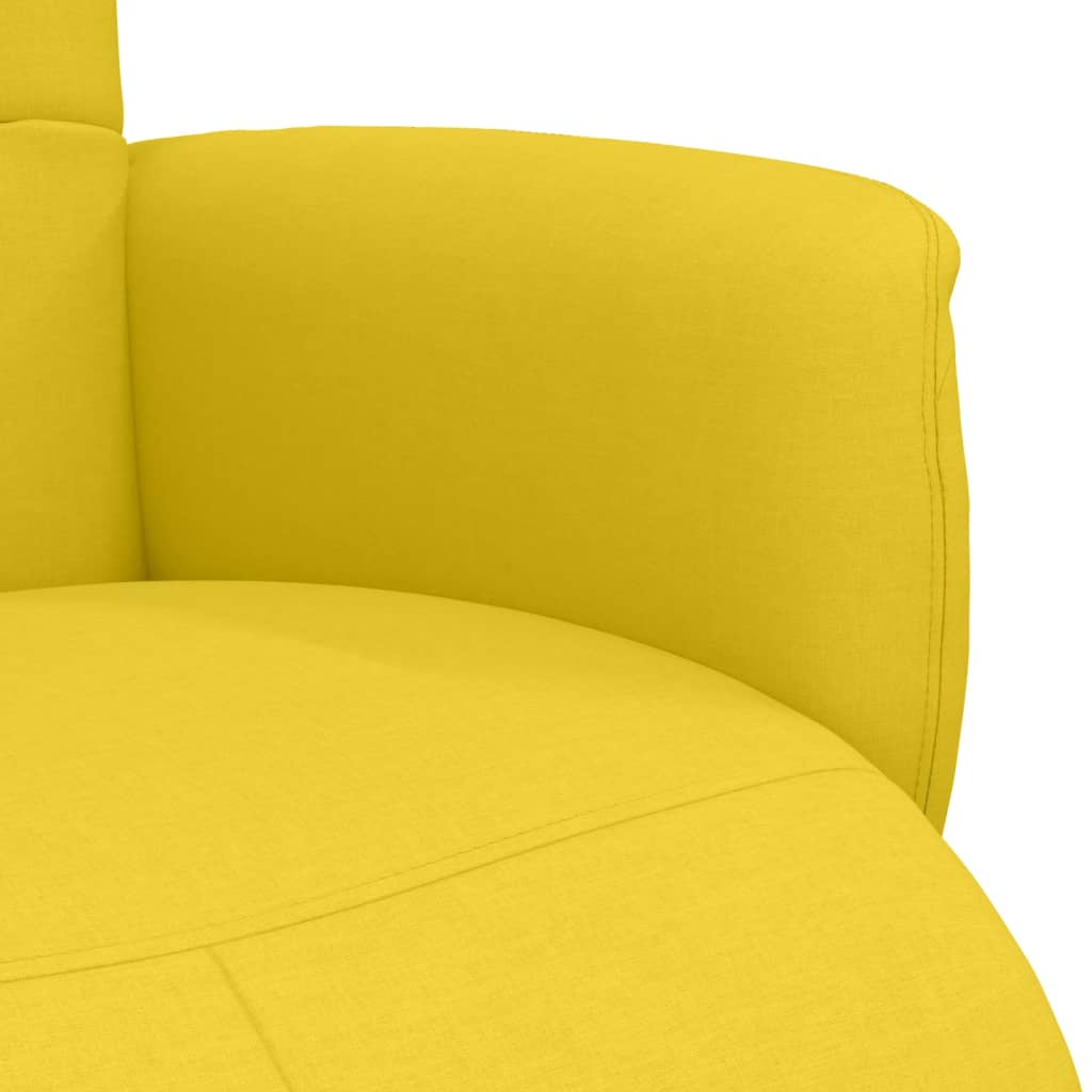 vidaXL Fotoliu rabatabil cu suport de picioare, galben deschis, textil vidaXL Fotoliu rabatabil cu suport de picioare, galben deschis, textil