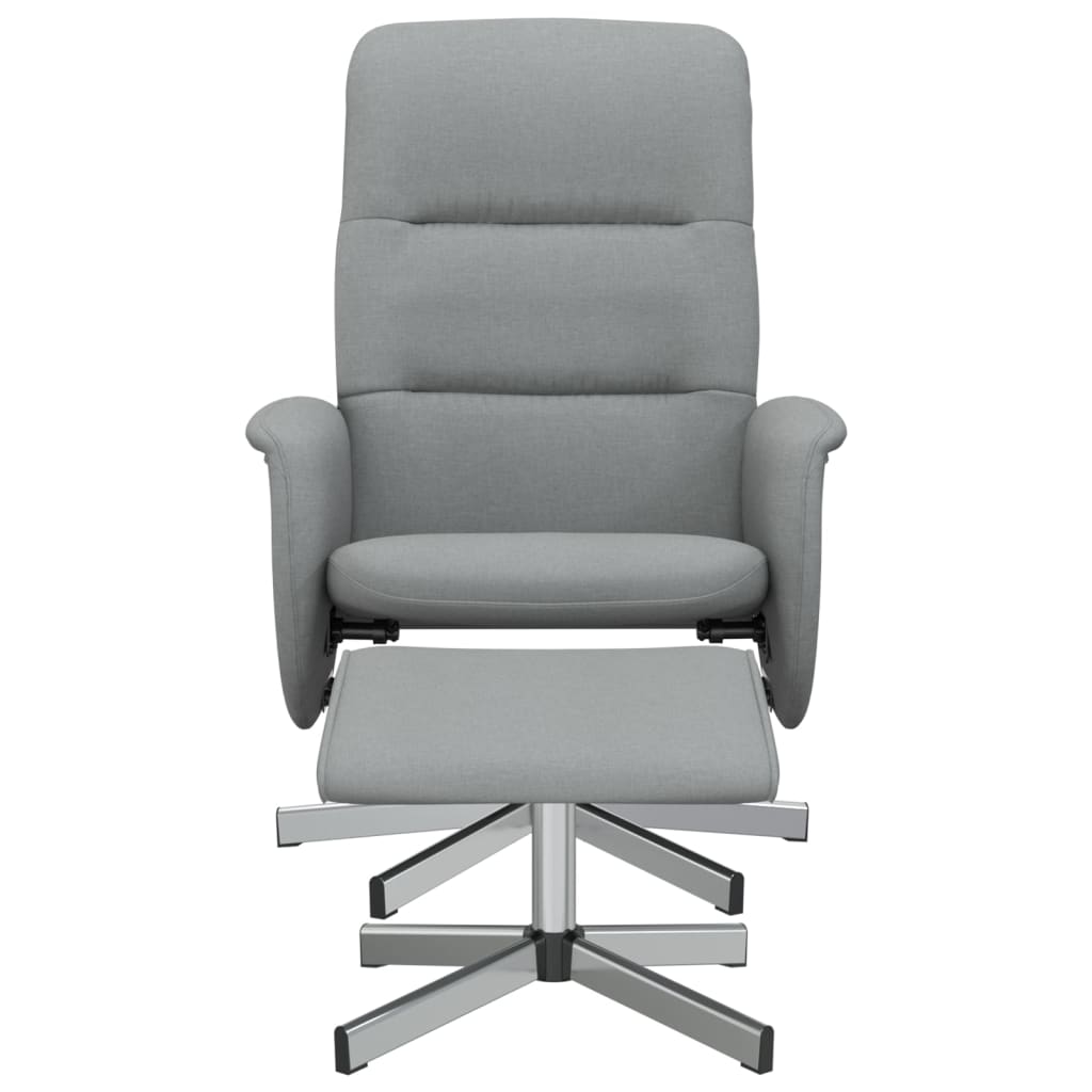 vidaXL Scaun de relaxare cu taburet, gri deschis, textil vidaXL Scaun de relaxare cu taburet, gri deschis, textil