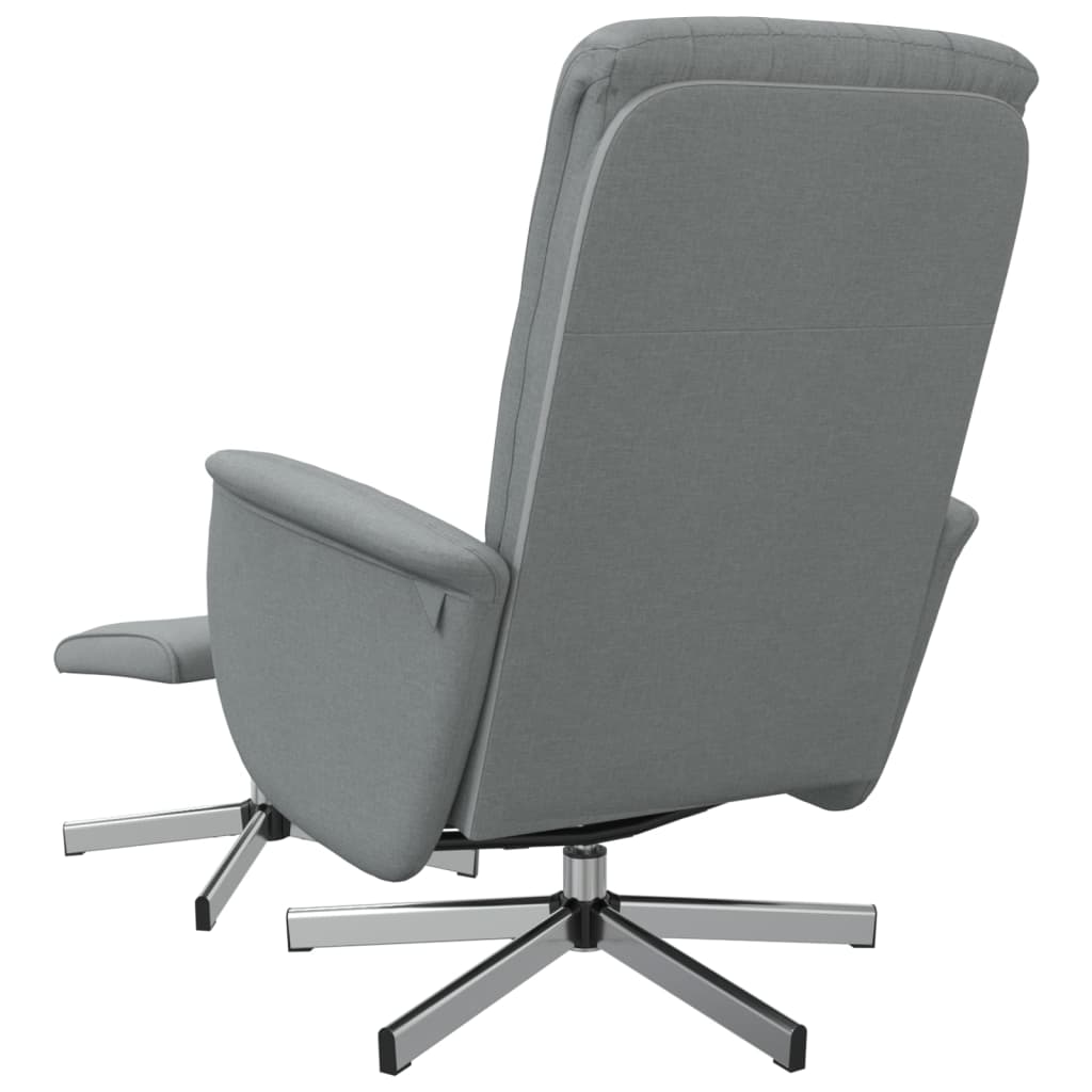 vidaXL Scaun de relaxare cu taburet, gri deschis, textil vidaXL Scaun de relaxare cu taburet, gri deschis, textil