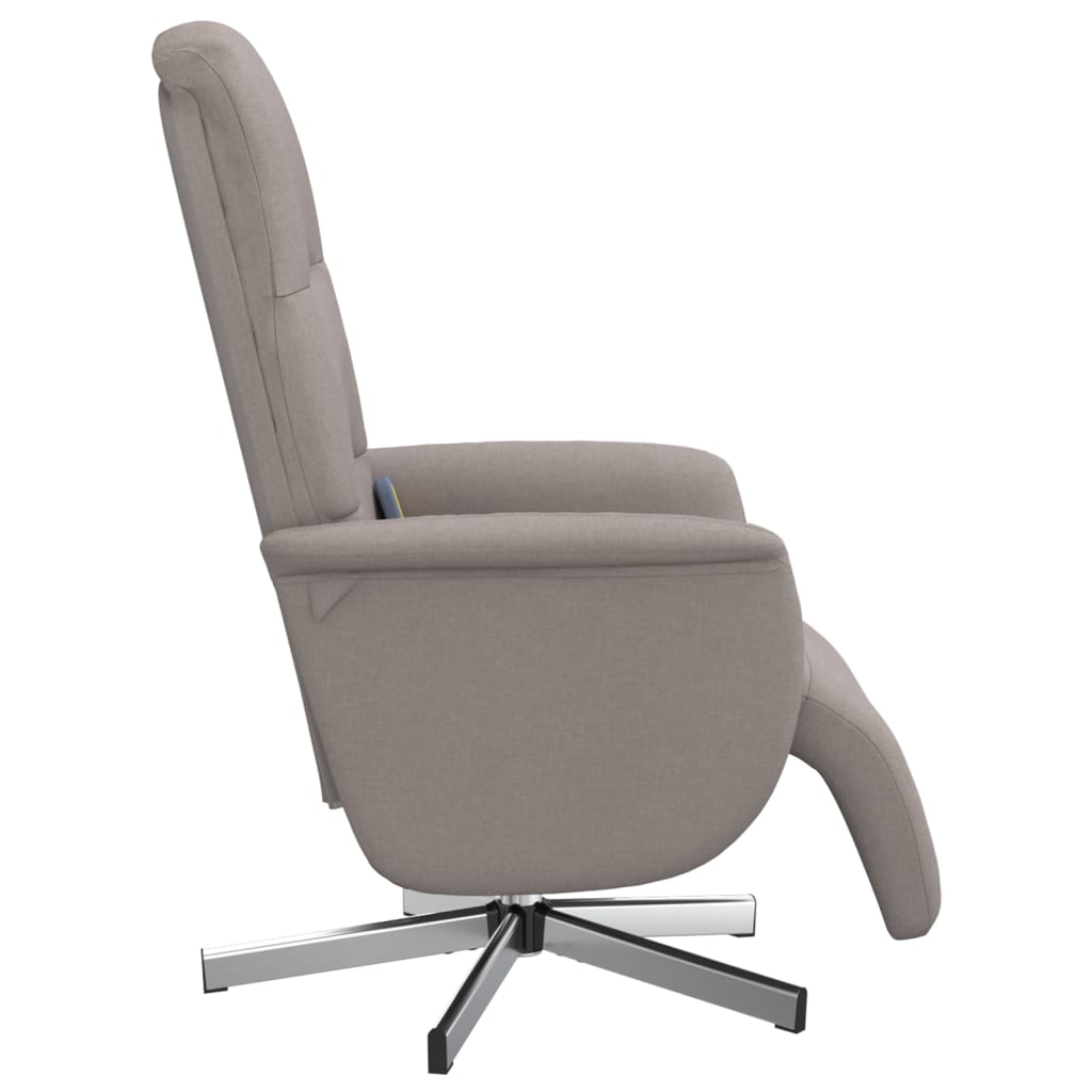 vidaXL Fotoliu masaj rabatabil cu suport picioare, gri taupe, textil