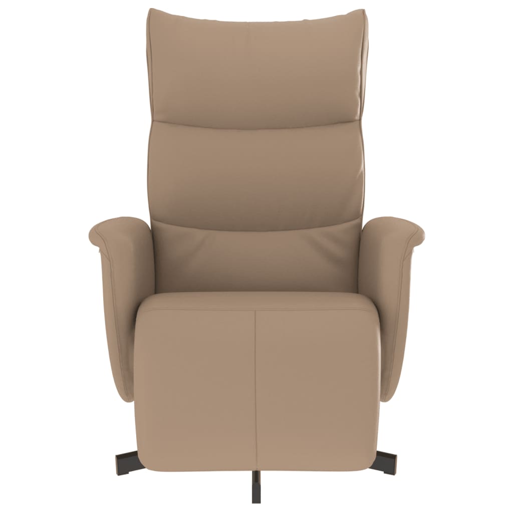 vidaXL Fotoliu rabatabil cu suport picioare cappuccino piele ecologică