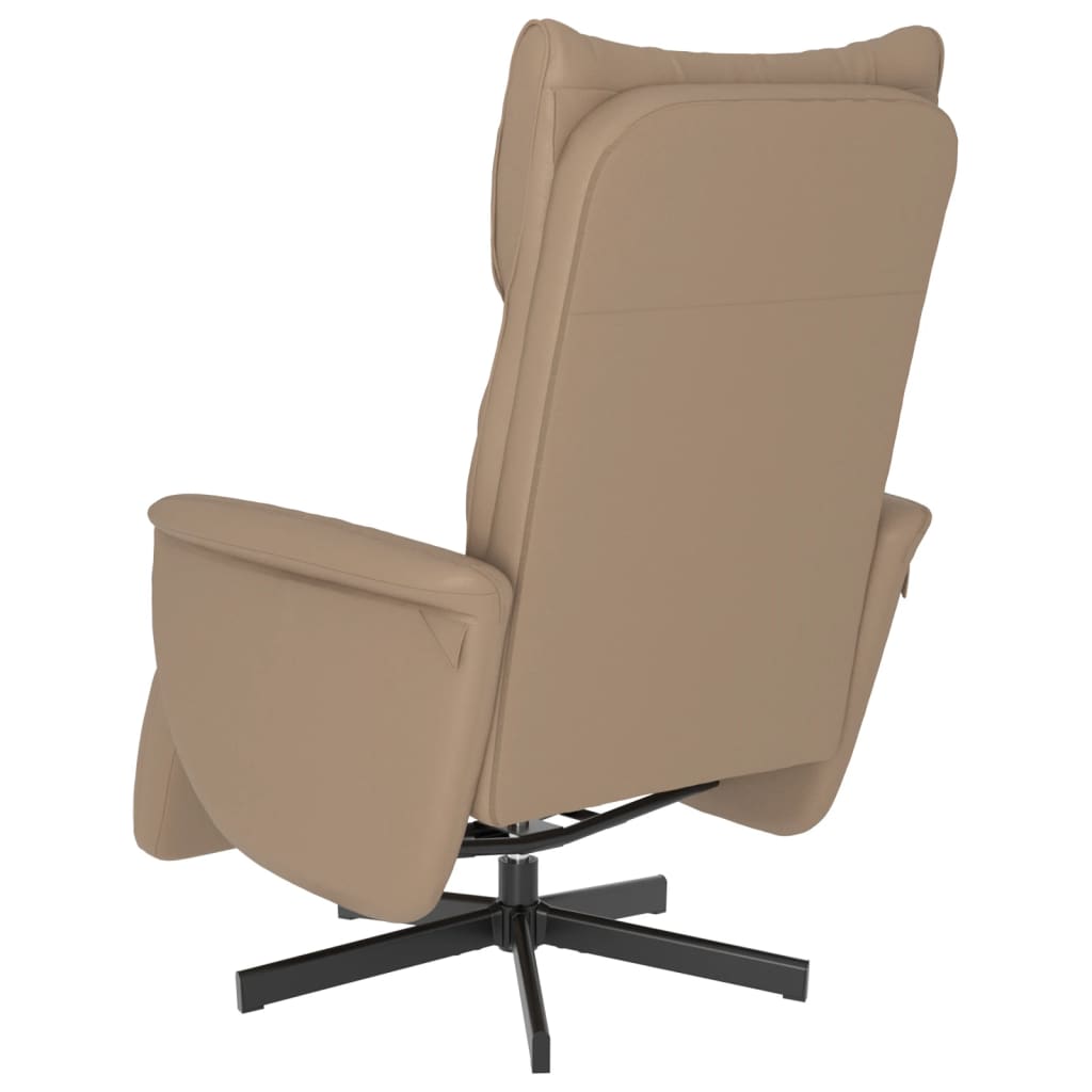 vidaXL Fotoliu rabatabil cu suport picioare cappuccino piele ecologică