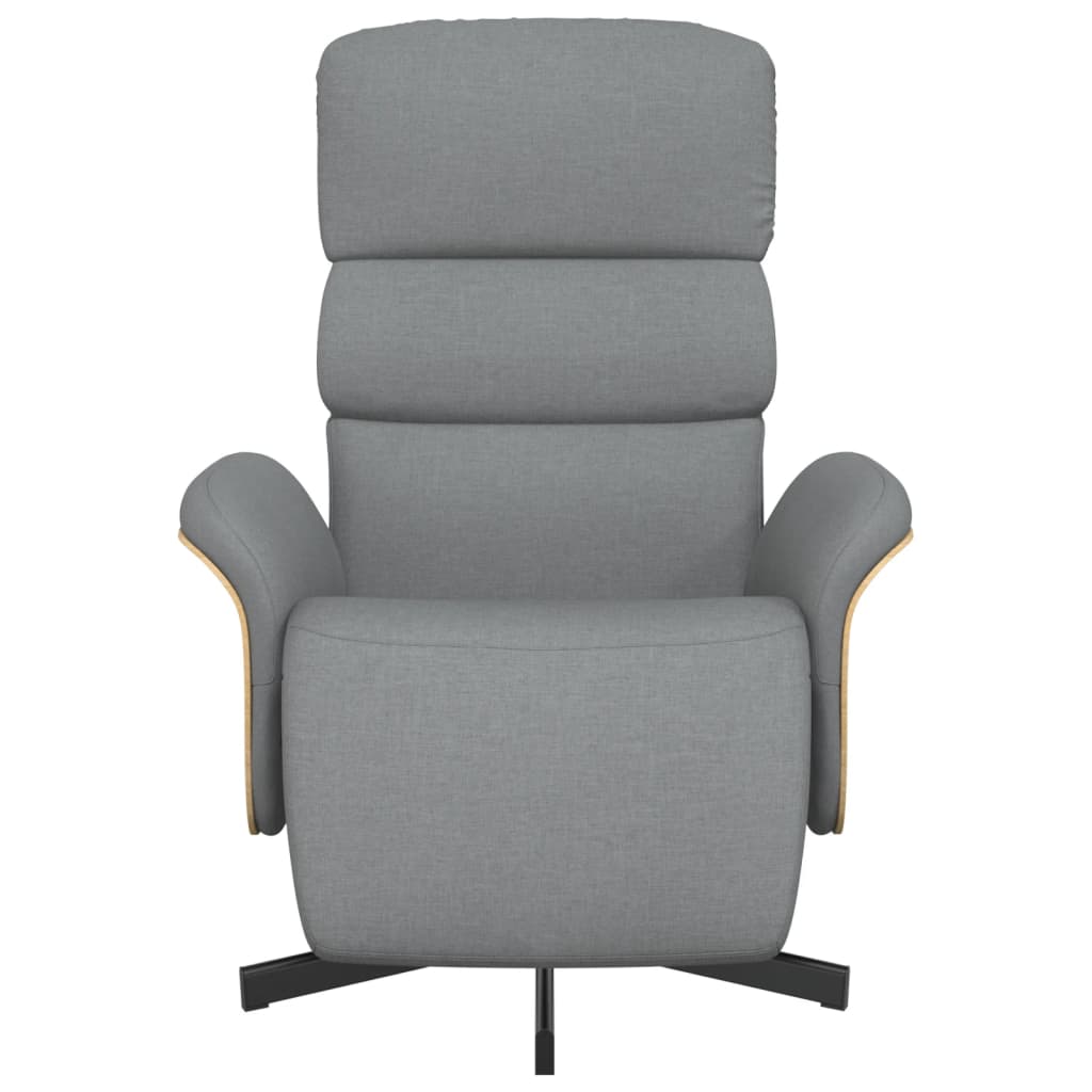 vidaXL Fotoliu rabatabil cu suport de picioare, gri deschis, textil vidaXL Fotoliu rabatabil cu suport de picioare, gri deschis, textil