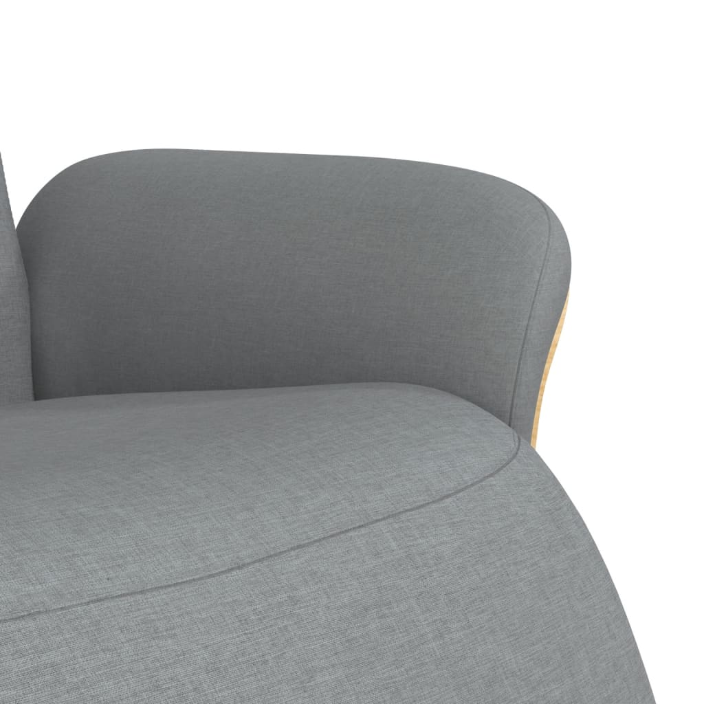 vidaXL Fotoliu rabatabil cu suport de picioare, gri deschis, textil vidaXL Fotoliu rabatabil cu suport de picioare, gri deschis, textil