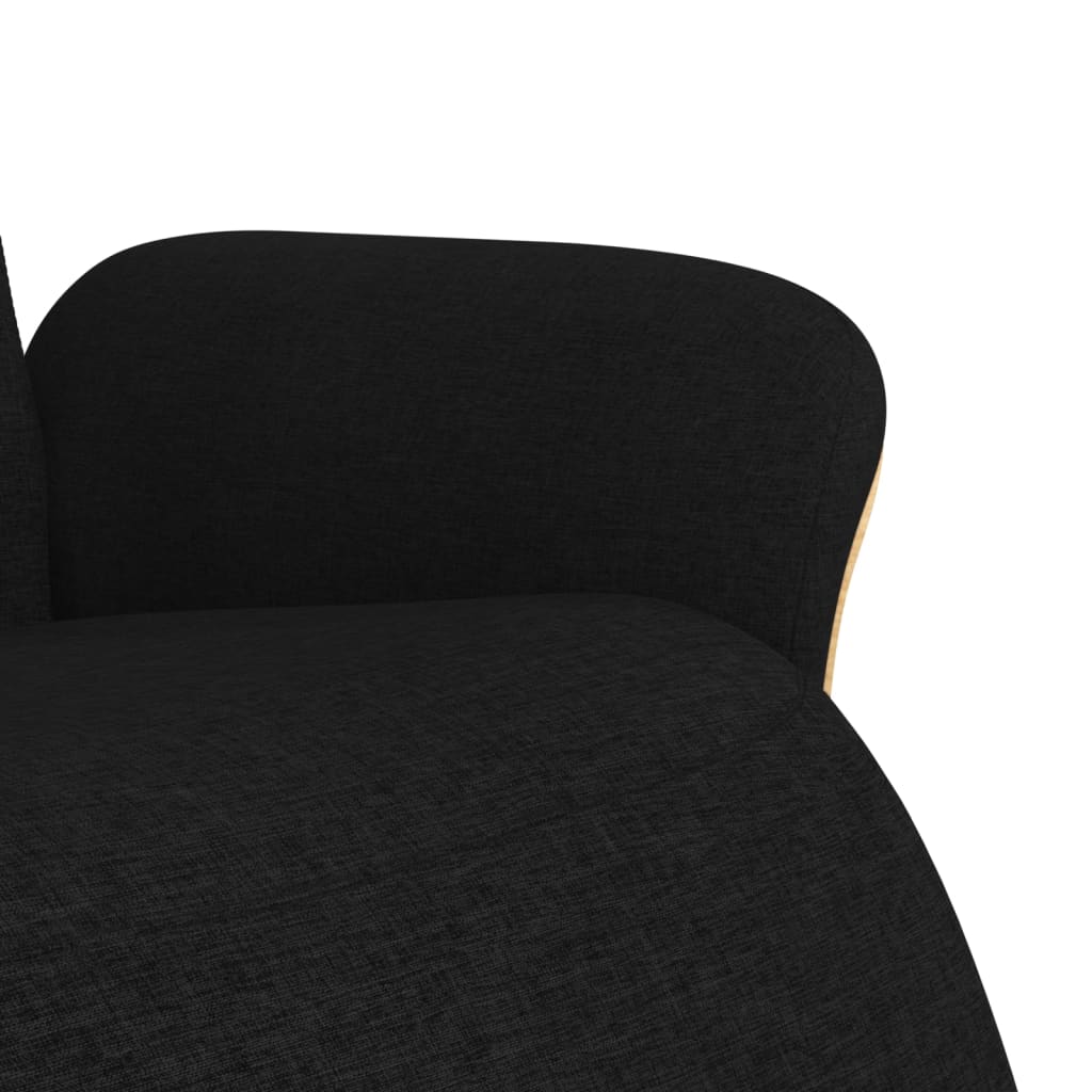 vidaXL Fotoliu rabatabil cu suport de picioare, negru, textil