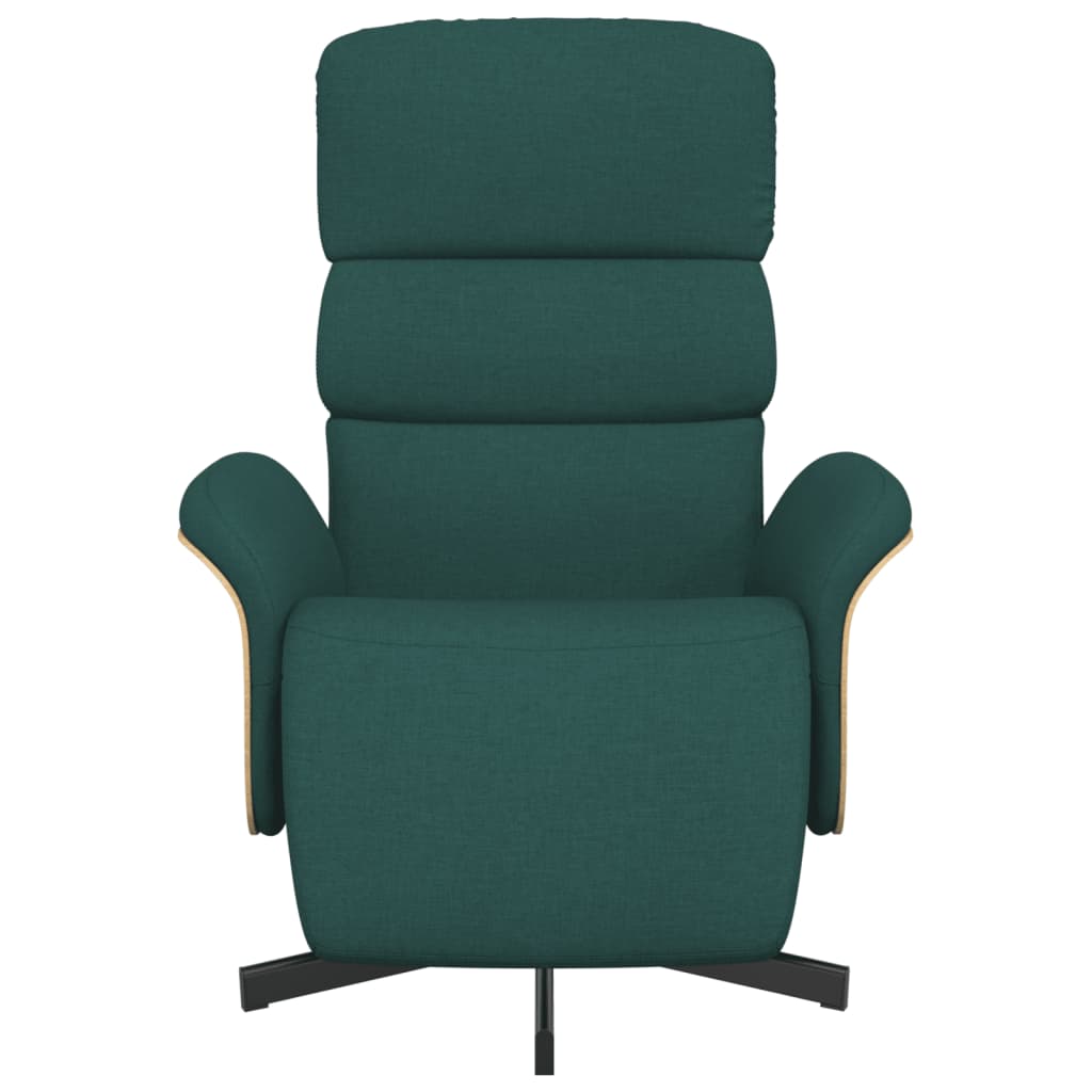 vidaXL Fotoliu rabatabil cu suport de picioare, verde închis, textil