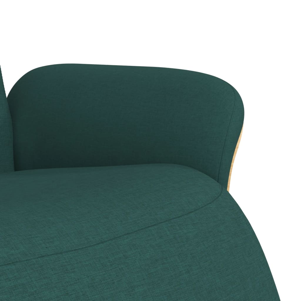 vidaXL Fotoliu rabatabil cu suport de picioare, verde închis, textil