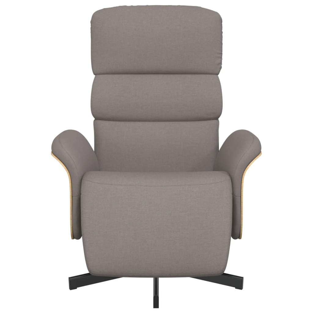 vidaXL Fotoliu rabatabil cu suport de picioare, gri taupe, textil vidaXL Fotoliu rabatabil cu suport de picioare, gri taupe, textil