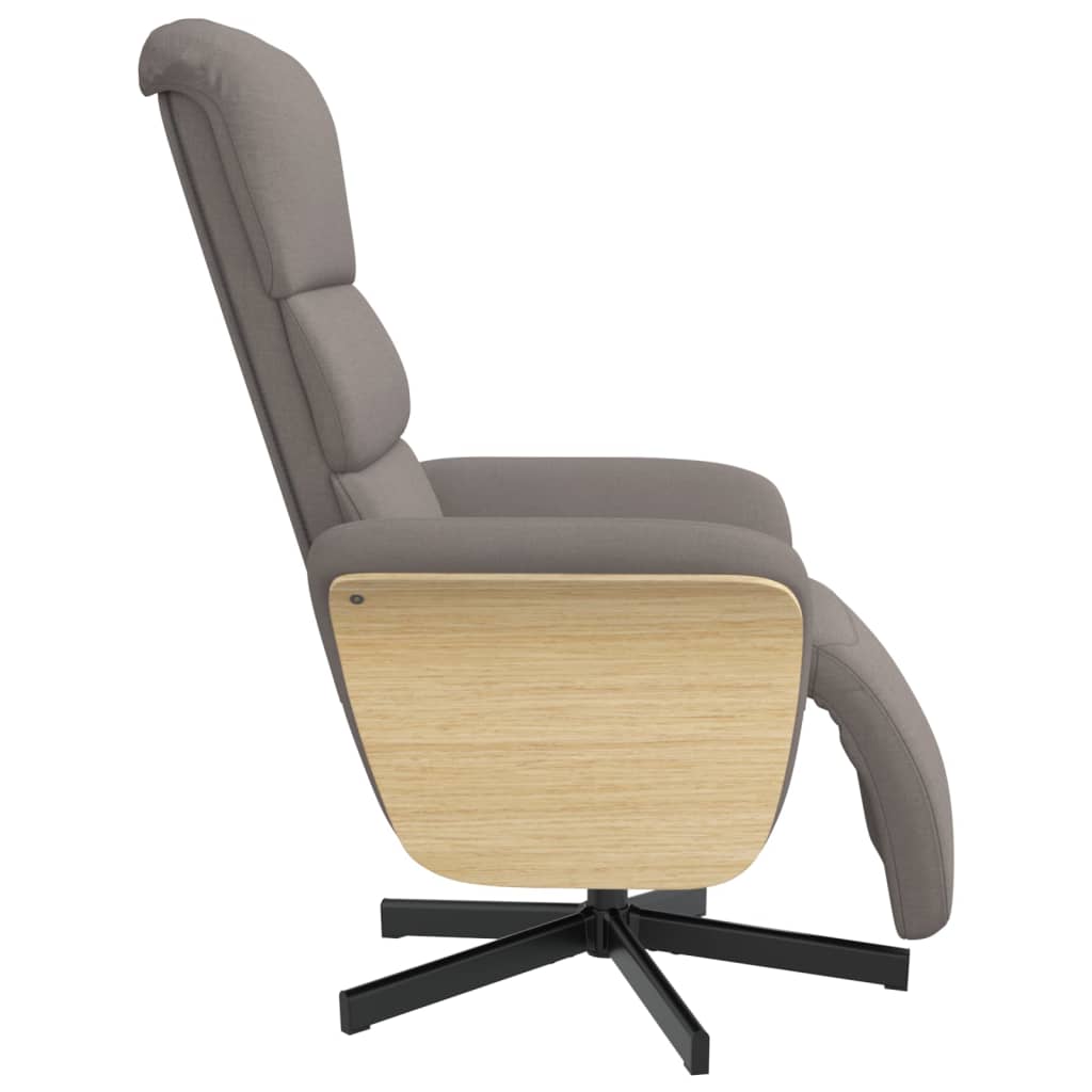 vidaXL Fotoliu rabatabil cu suport de picioare, gri taupe, textil vidaXL Fotoliu rabatabil cu suport de picioare, gri taupe, textil