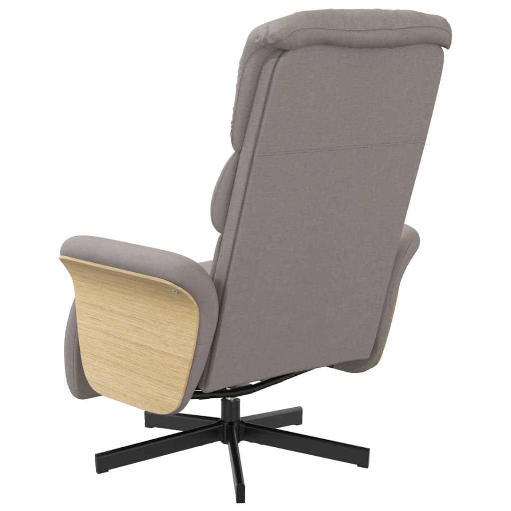 vidaXL Fotoliu rabatabil cu suport de picioare, gri taupe, textil vidaXL Fotoliu rabatabil cu suport de picioare, gri taupe, textil