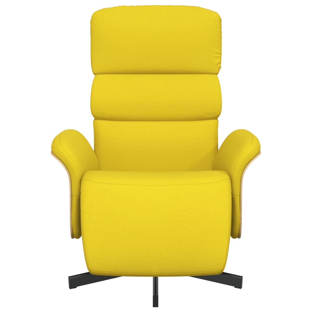 vidaXL Fotoliu rabatabil cu suport de picioare, galben deschis, textil vidaXL Fotoliu rabatabil cu suport de picioare, galben deschis, textil