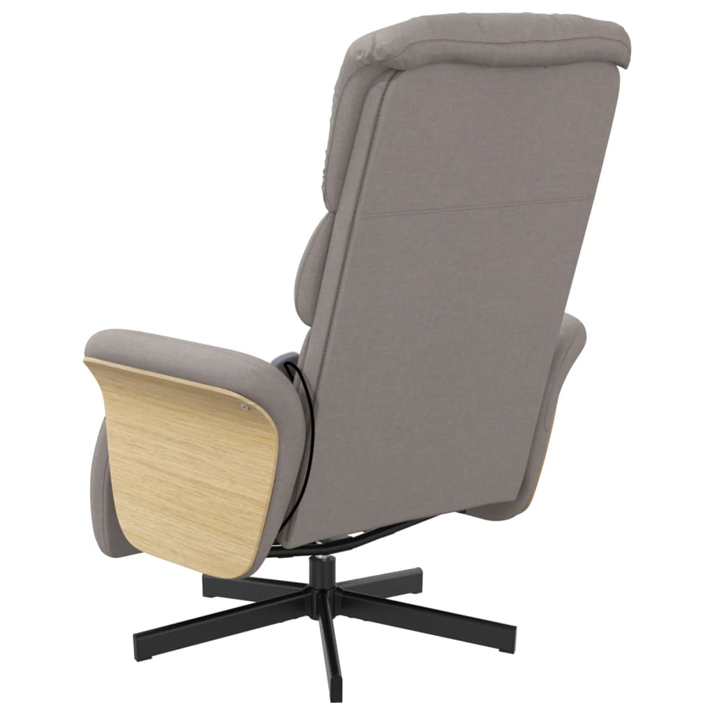 vidaXL Fotoliu masaj rabatabil cu suport picioare, gri taupe, textil