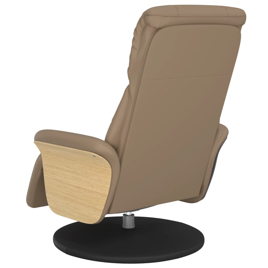 vidaXL Fotoliu rabatabil cu suport picioare cappuccino piele ecologică