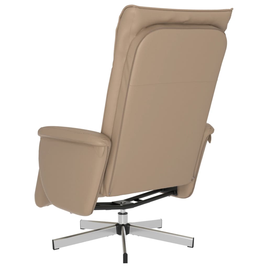 vidaXL Fotoliu rabatabil cu suport picioare cappuccino piele ecologică