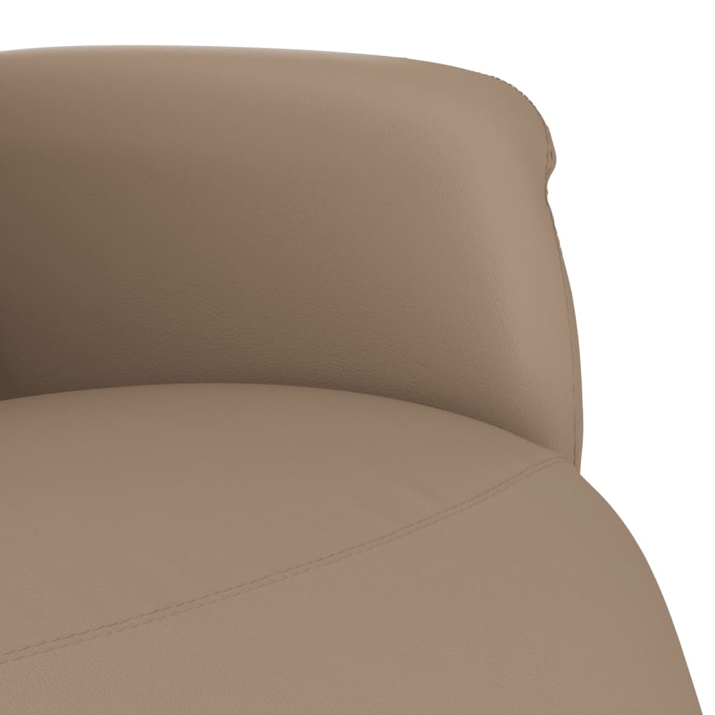 vidaXL Fotoliu rabatabil cu suport picioare cappuccino piele ecologică