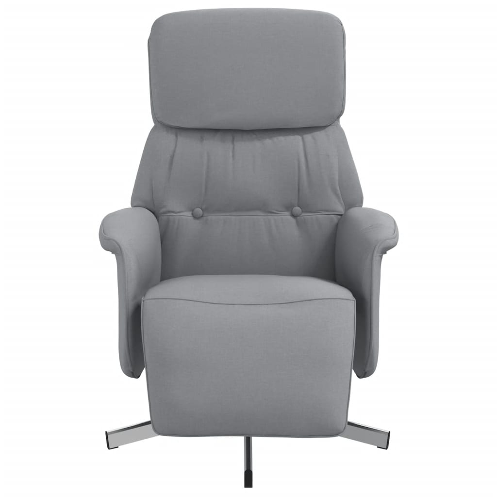 vidaXL Fotoliu rabatabil cu suport de picioare, gri deschis, textil vidaXL Fotoliu rabatabil cu suport de picioare, gri deschis, textil