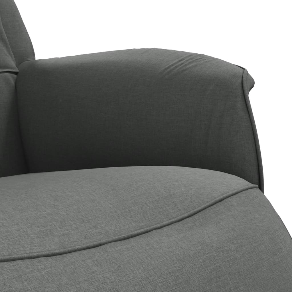 vidaXL Fotoliu rabatabil cu suport de picioare, gri închis, textil vidaXL Fotoliu rabatabil cu suport de picioare, gri închis, textil