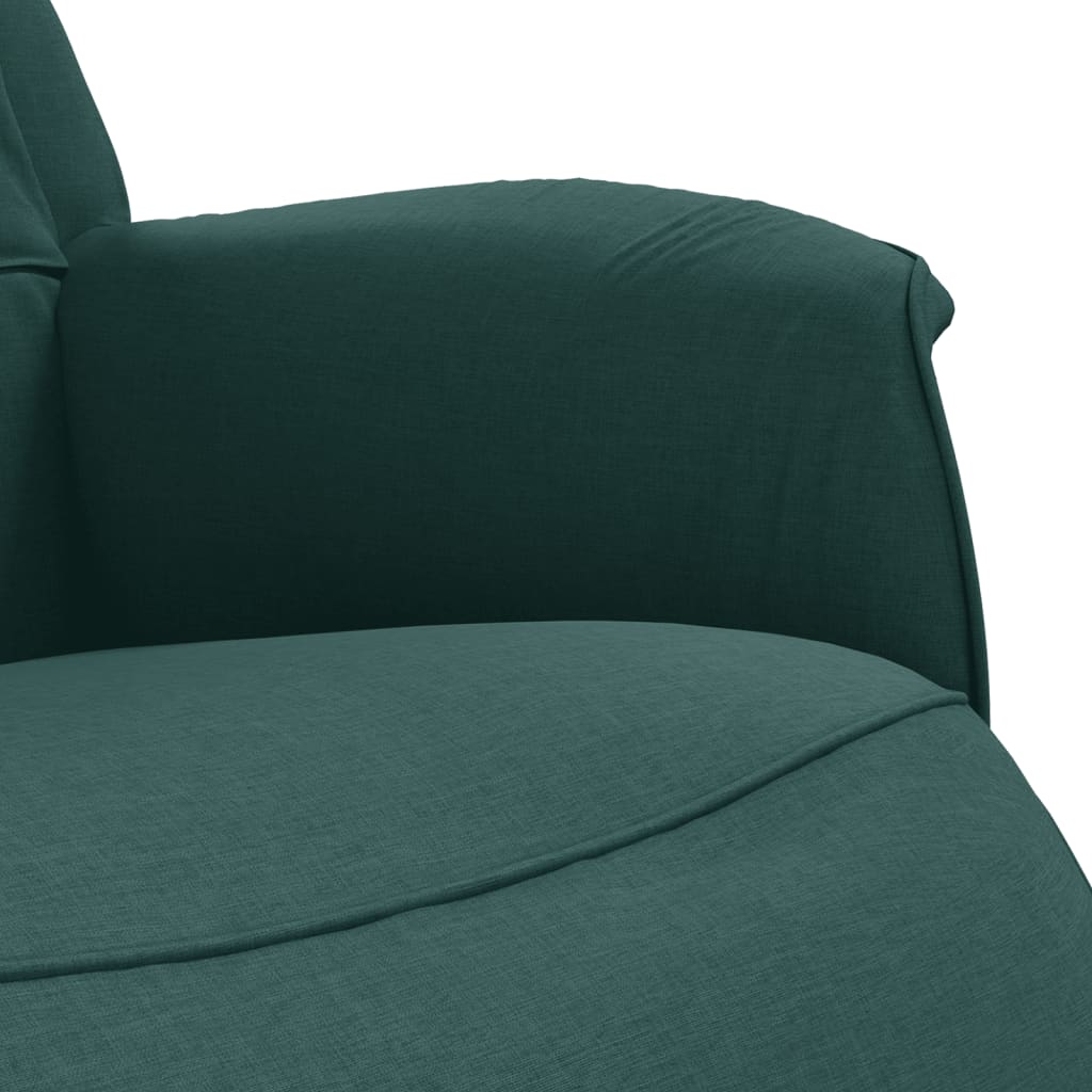 vidaXL Fotoliu rabatabil cu suport de picioare, verde închis, textil