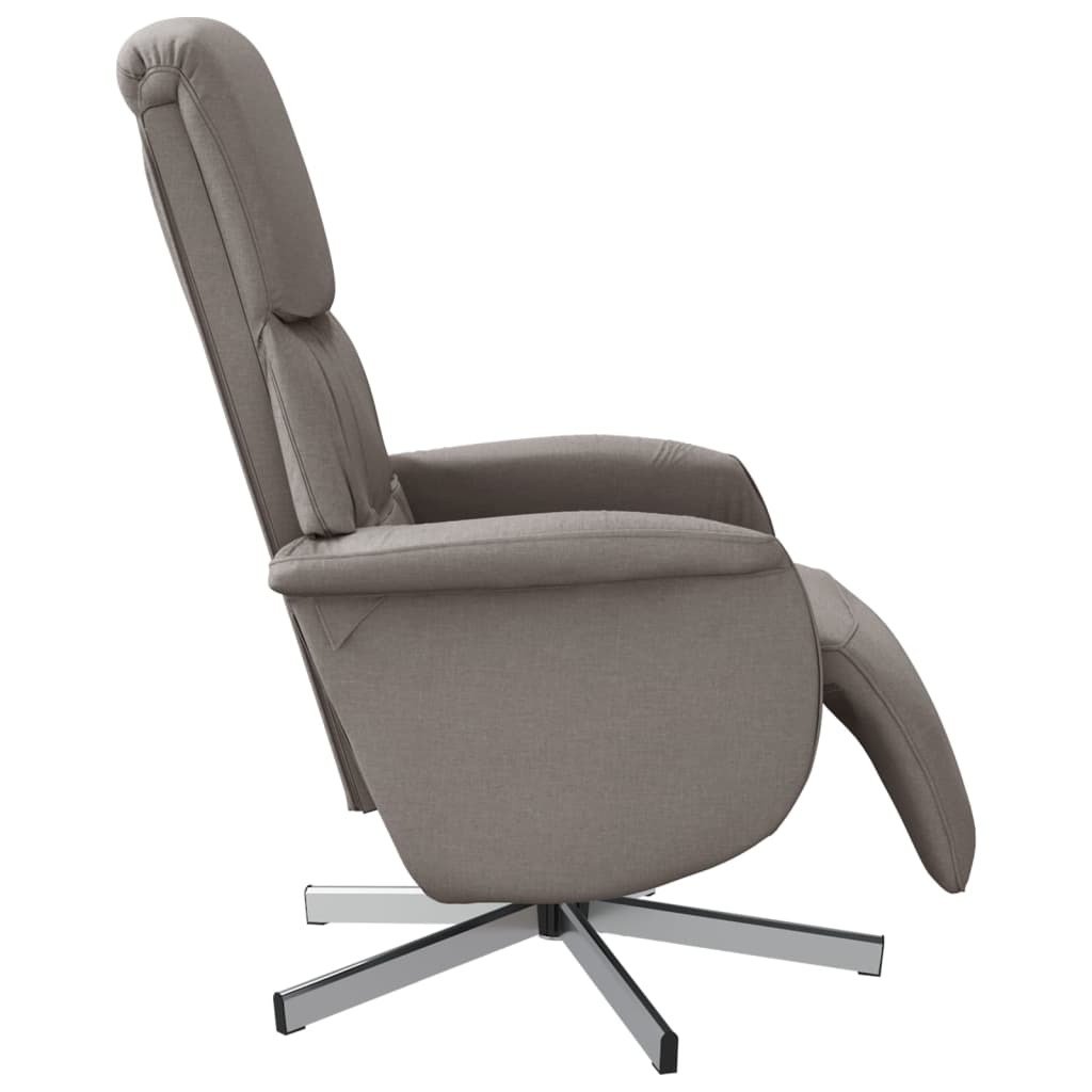 vidaXL Fotoliu rabatabil cu suport de picioare, gri taupe, textil vidaXL Fotoliu rabatabil cu suport de picioare, gri taupe, textil
