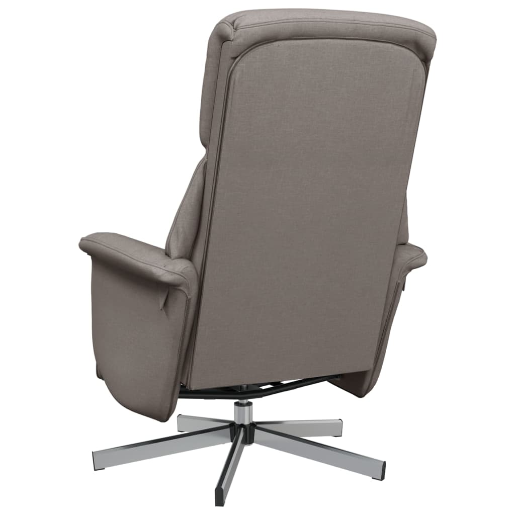 vidaXL Fotoliu rabatabil cu suport de picioare, gri taupe, textil vidaXL Fotoliu rabatabil cu suport de picioare, gri taupe, textil