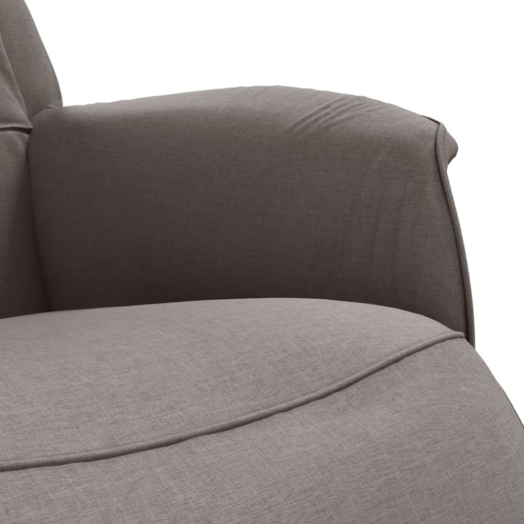 vidaXL Fotoliu rabatabil cu suport de picioare, gri taupe, textil vidaXL Fotoliu rabatabil cu suport de picioare, gri taupe, textil