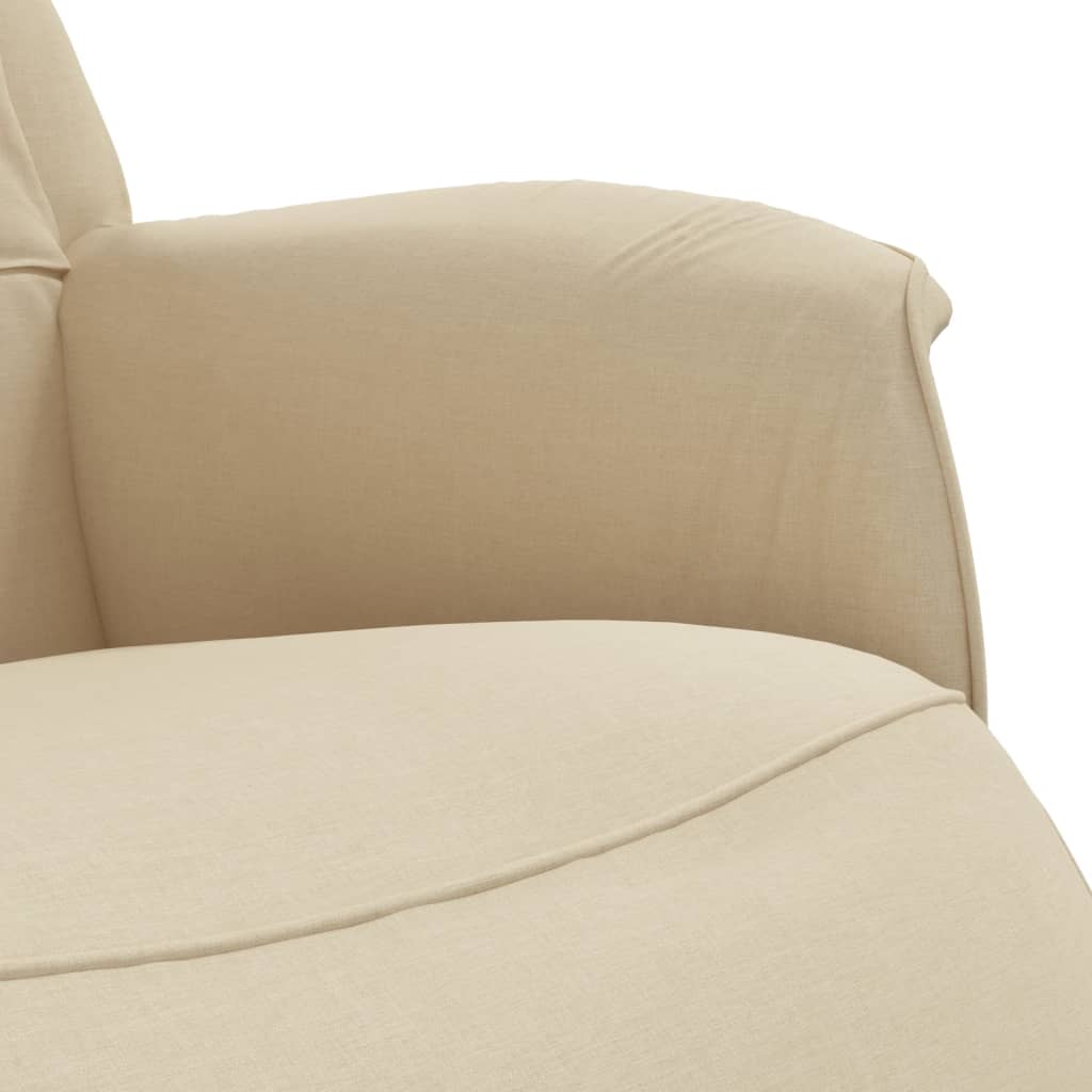 vidaXL Scaun rabatabil cu suport pentru picioare crem material textil