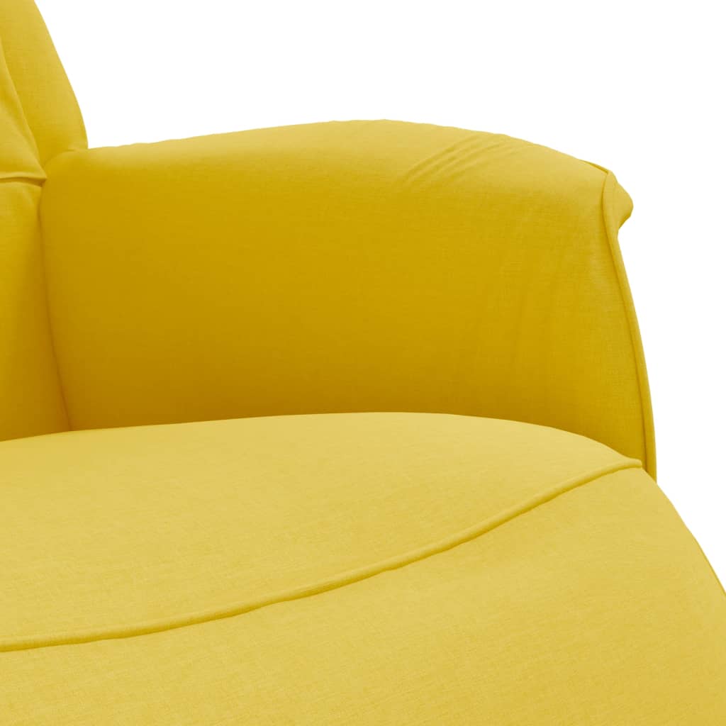 vidaXL Fotoliu rabatabil cu suport de picioare, galben deschis, textil vidaXL Fotoliu rabatabil cu suport de picioare, galben deschis, textil