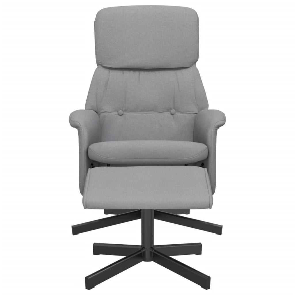 vidaXL Scaun de relaxare cu taburet, gri deschis, textil vidaXL Scaun de relaxare cu taburet, gri deschis, textil