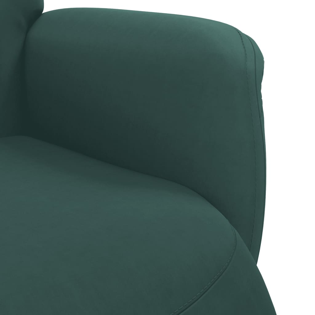 vidaXL Scaun de relaxare cu taburet, verde închis, catifea