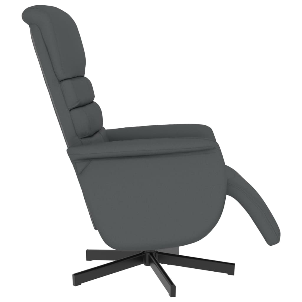 vidaXL Fotoliu rabatabil cu suport de picioare, gri, piele ecologică vidaXL Fotoliu rabatabil cu suport de picioare, gri, piele ecologică
