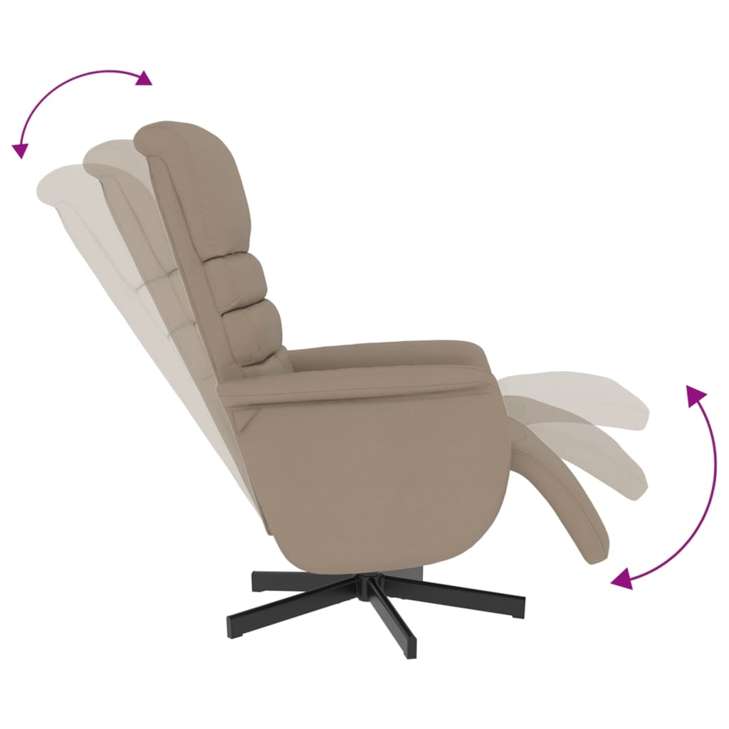 vidaXL Fotoliu rabatabil cu suport picioare cappuccino piele ecologică