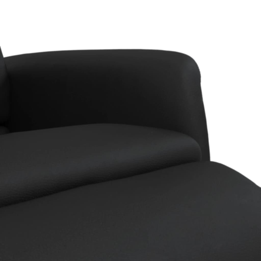 vidaXL Fotoliu rabatabil cu suport de picioare, negru, piele ecologică