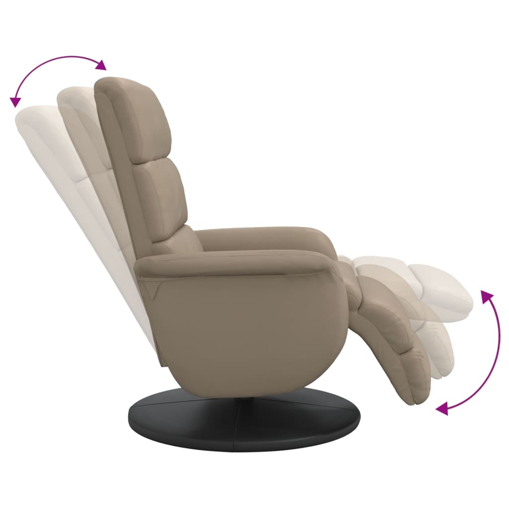 vidaXL Fotoliu rabatabil cu suport picioare cappuccino piele ecologică