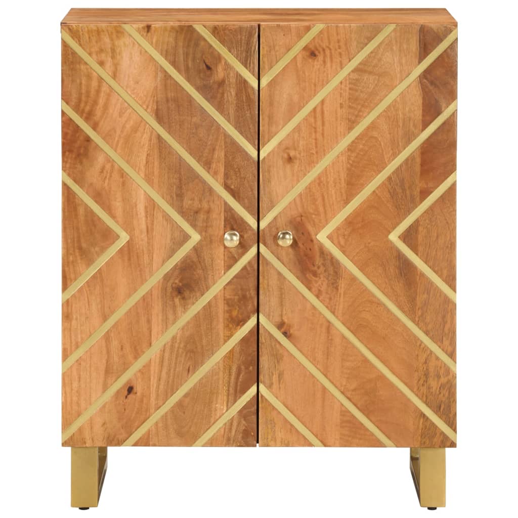 vidaXL Dulap lateral, maro și negru, 60x33,5x75 cm lemn masiv de mango