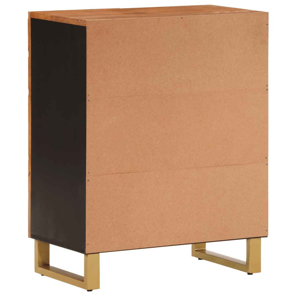 vidaXL Dulap lateral, maro și negru, 60x33,5x75 cm lemn masiv de mango