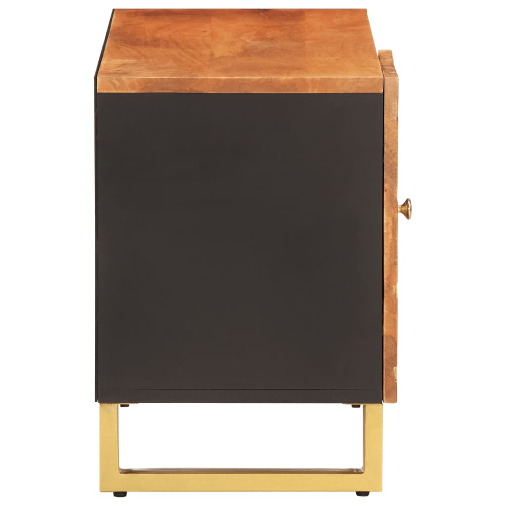vidaXL Dulap TV, maro și negru, 80x31,5x46 cm, lemn masiv de mango