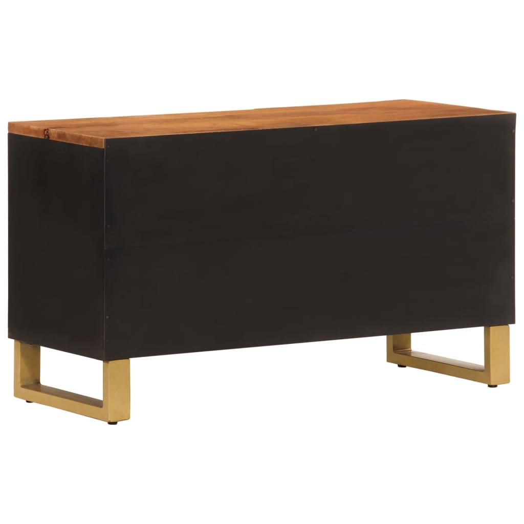 vidaXL Dulap TV, maro și negru, 80x31,5x46 cm, lemn masiv de mango