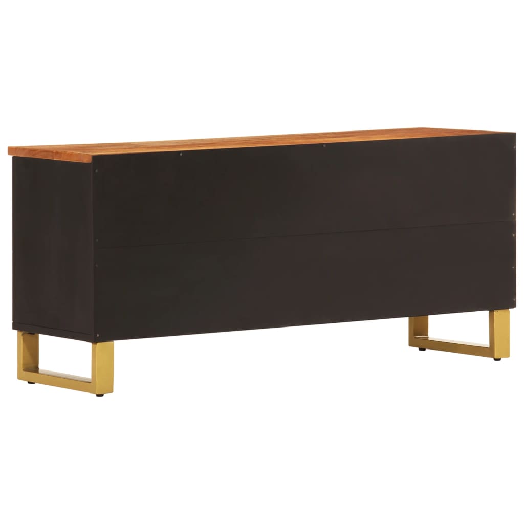 vidaXL Dulap TV, maro și negru, 100x33,5x46 cm, lemn masiv de mango