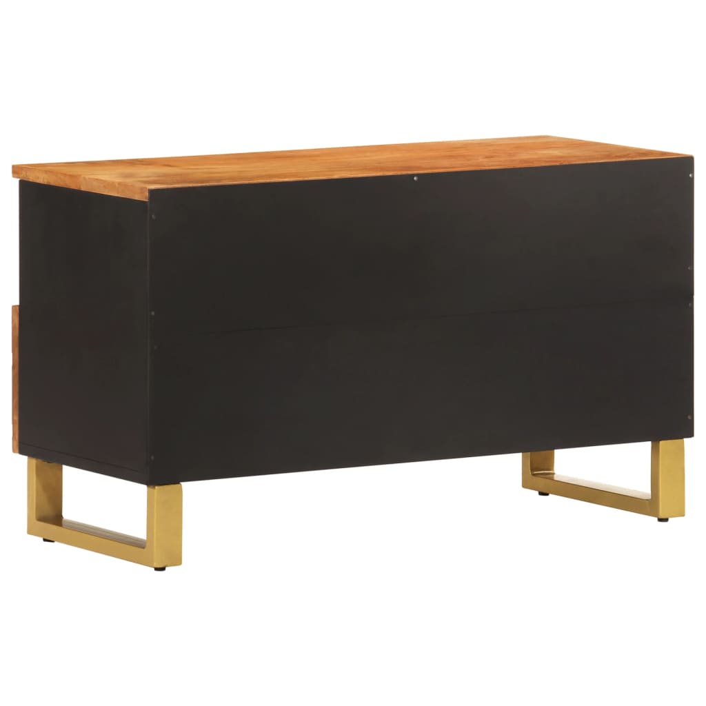 vidaXL Dulap TV, maro și negru, 80x33,5x46 cm, lemn masiv de mango