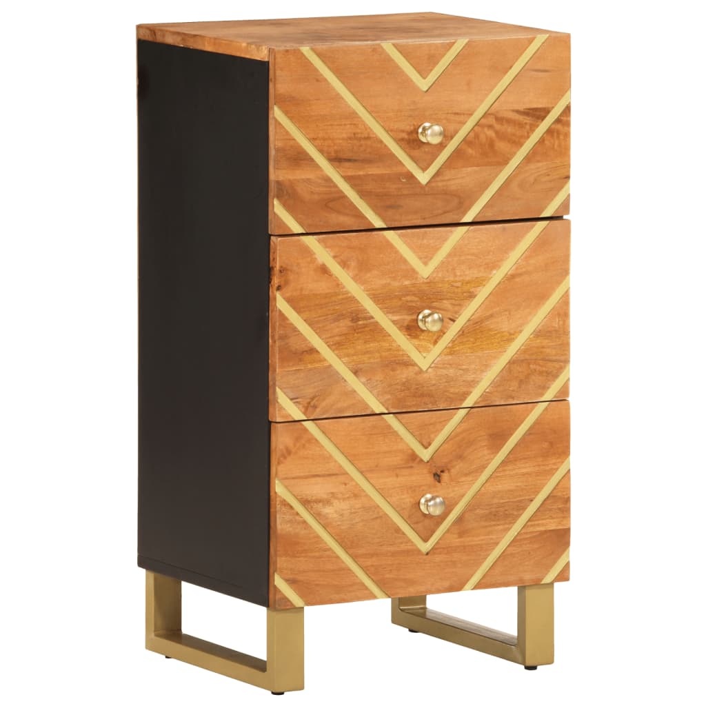 vidaXL Dulap lateral, maro și negru, 40x33,5x75 cm lemn masiv de mango