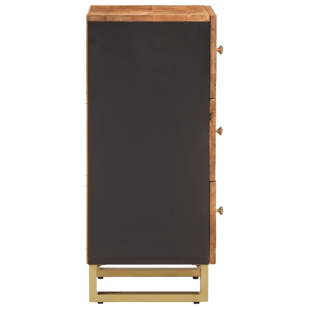 vidaXL Dulap lateral, maro și negru, 40x33,5x75 cm lemn masiv de mango