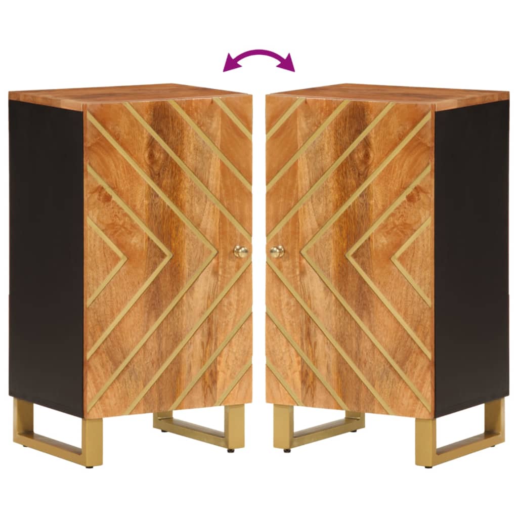 vidaXL Dulap lateral, maro și negru, 40x33,5x75 cm lemn masiv de mango