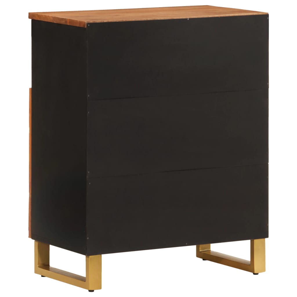 vidaXL Dulap lateral, maro și negru, 60x33,5x75 cm lemn masiv de mango