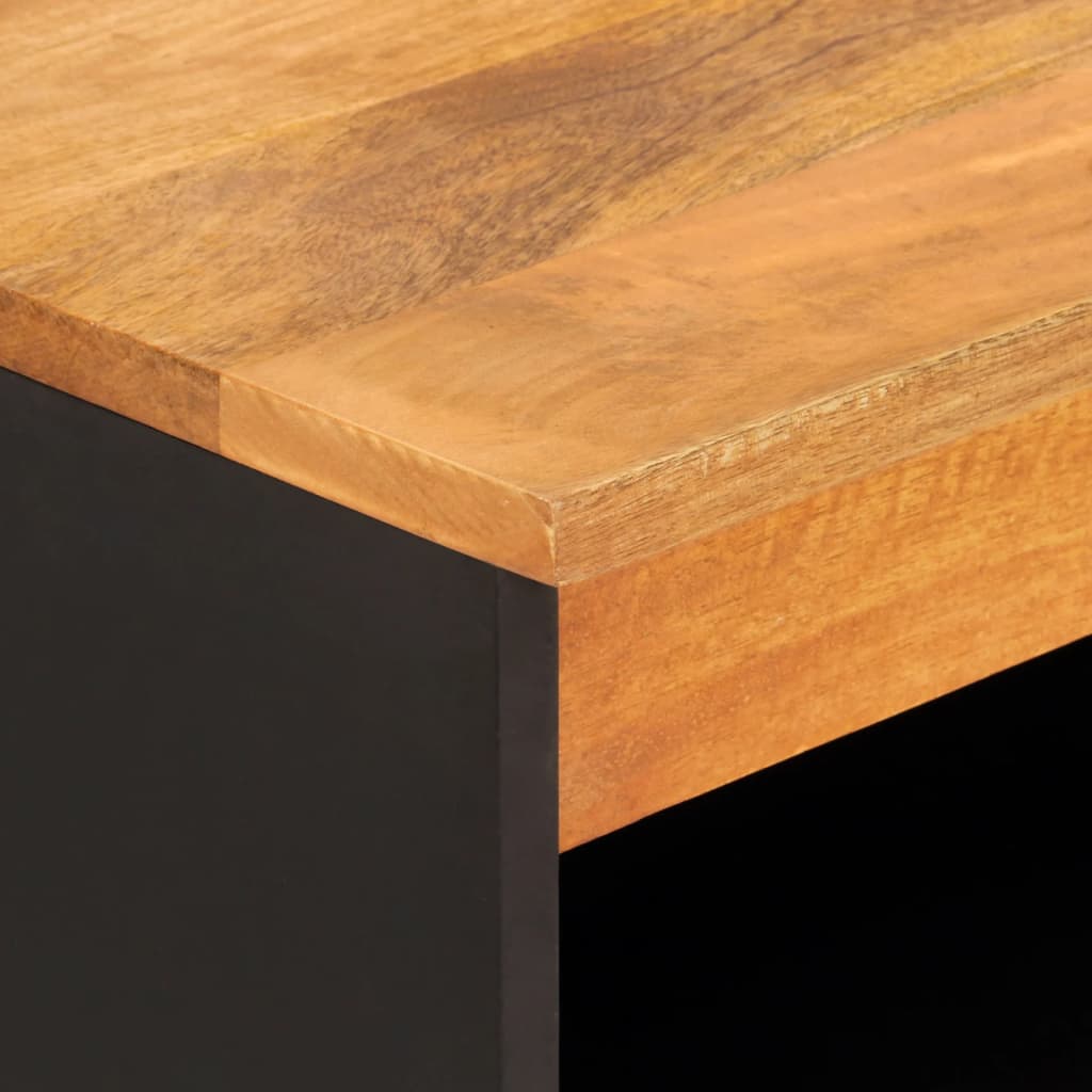 vidaXL Dulap lateral, maro și negru, 60x33,5x75 cm lemn masiv de mango
