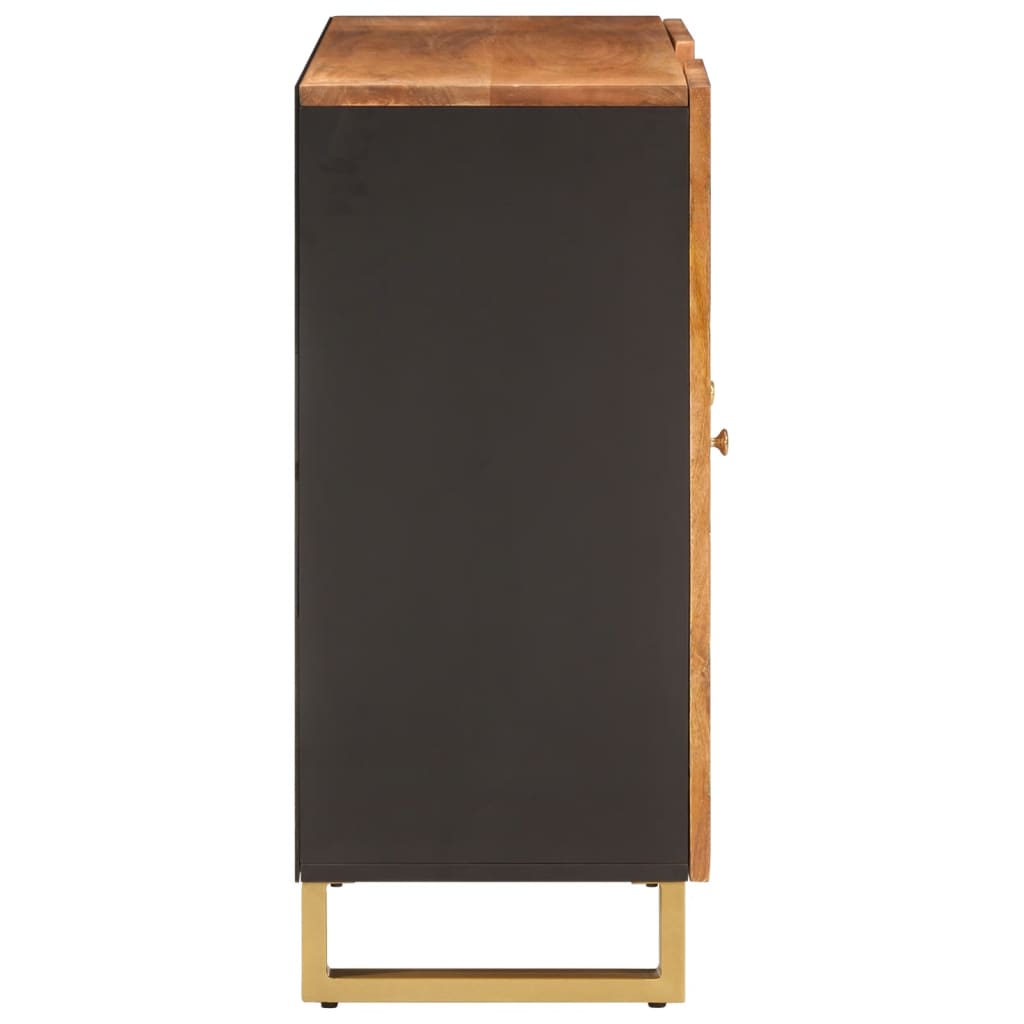 vidaXL Dulap lateral, maro și negru, 90x33,5x75 cm lemn masiv de mango