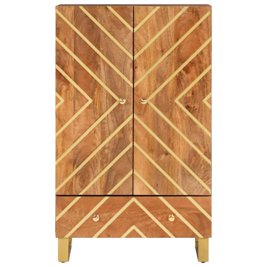 vidaXL Dulap înalt, maro și negru, 60x33,5x100 cm, lemn masiv de mango